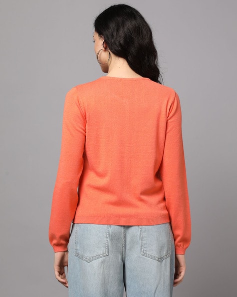 Relaxed Fit Cardigan - Orange