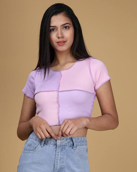 EYEBOGLER Women Colourblock Slim Fit Top