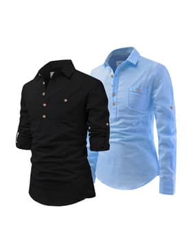 vida loca Men Slim Fit Short Kurta with Mandarin Collar-picture-17