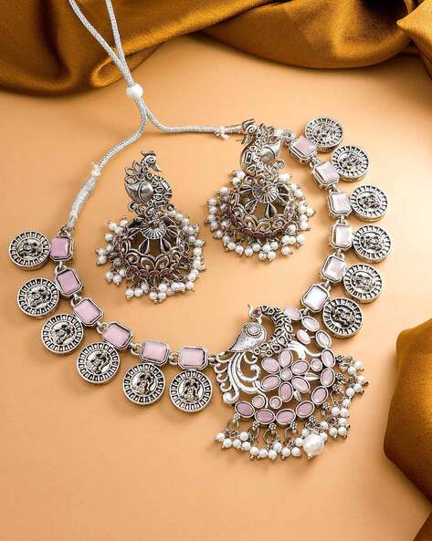 99% Casual Wear Silver Necklace Earring Set, 15g at Rs 3200/set in  Chipurupalle