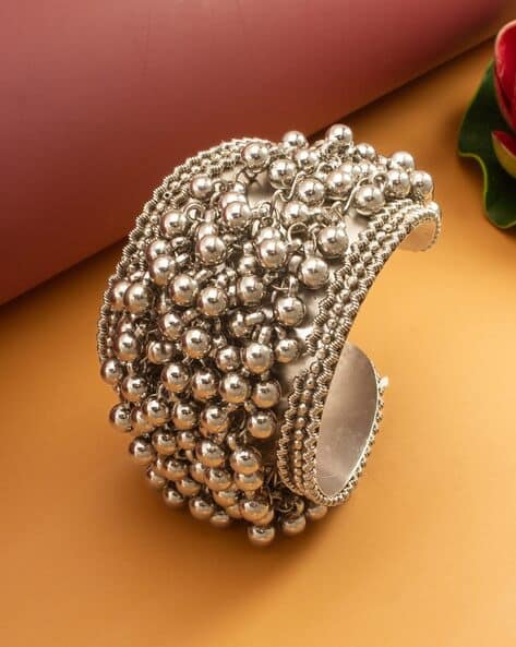 Bevogue Men Silver-Plated Cuff Bracelet
