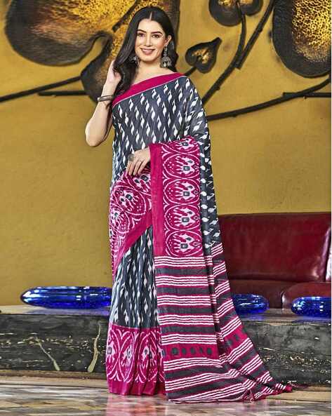 Buy Grey Sarees for Women by SATRANI Online