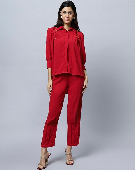 Kate Cooper Red Trouser Suit - Magees Fashion Shop