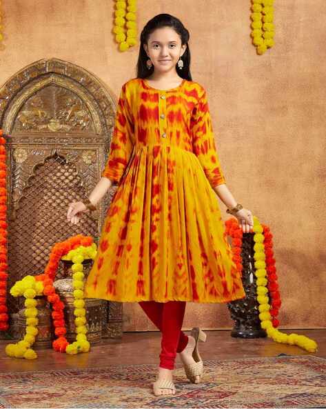 Buy online Girls Mandarin Neck Printed A-line Kurti from ethnic wear for  Women by Being Naughty for ₹709 at 63% off | 2024 Limeroad.com