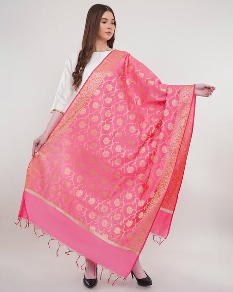 Women Embellished Dupatta with Contrast Border Price in India