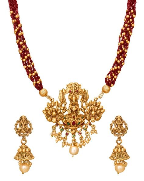 Royal Temple Design Necklace Set – Ishil