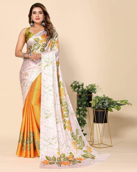 Vibrant Yellow and Pink Designer Half Saree – South India Fashion