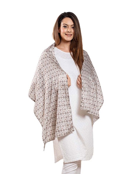 Printed Grey Soft Stole Price in India
