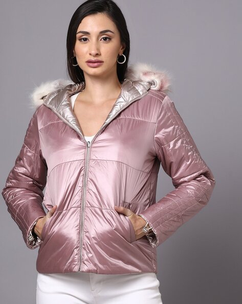 Buy Madame Women Charcoal Grey Parka Jacket With Detachable Hood - Jackets  for Women 7272778 | Myntra