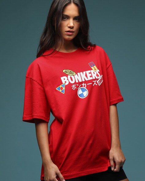 Buy Red Tshirts for Women by BONKERS CORNER Online