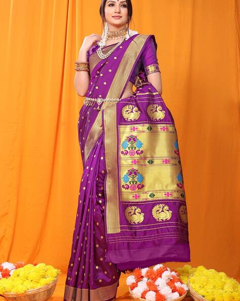 Yellow Nauvari Paithani Saree For Wedding | Buy Online from Paithanistore |  Paithanistore