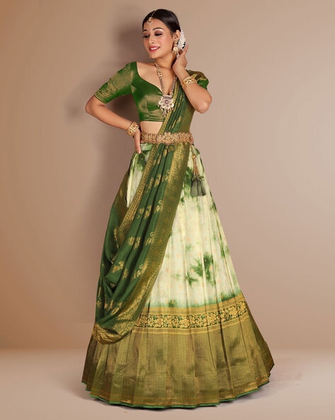 Yellow Silk Saree Gown