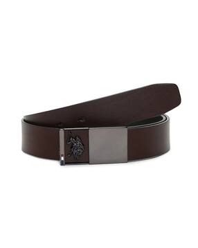 Men Parma Belt with Logo Buckle Closure