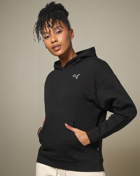 Fitted black hoodie womens hotsell