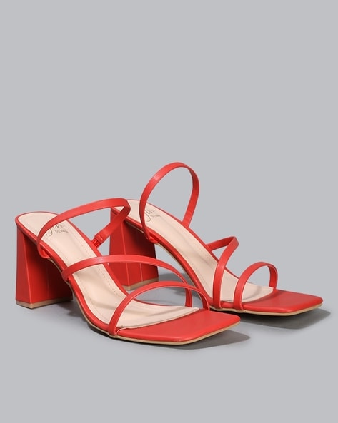 Buy Red Heeled Sandals for Women by MIJAS Online | Ajio.com