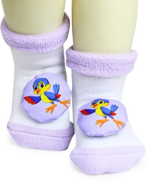 USOXO Pack of 3 Text Applique Socks