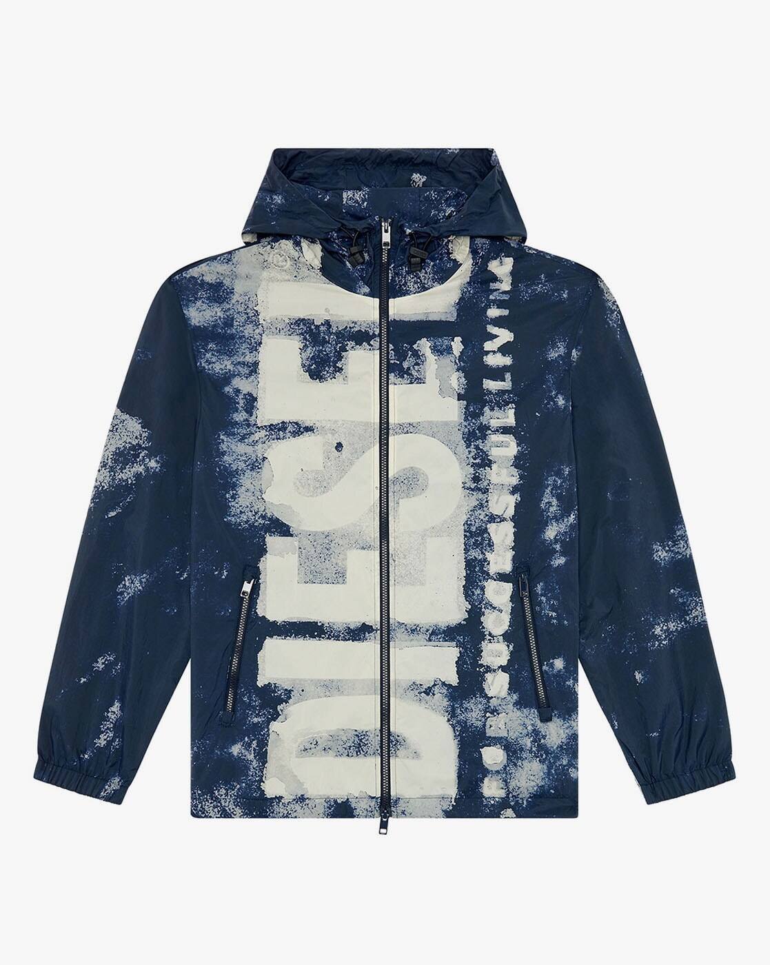 Buy DIESEL J-Warrett-Logo-Regular Solid Jacket | Blue Color Men