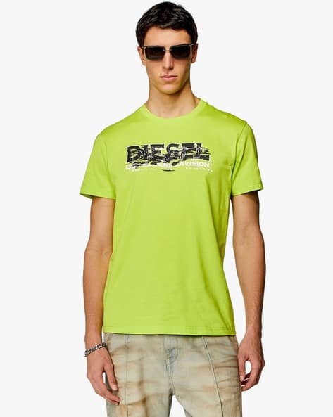 Buy DIESEL T-Diegor-K70 T-Shirt | Lime Green Color Men | AJIO LUXE 