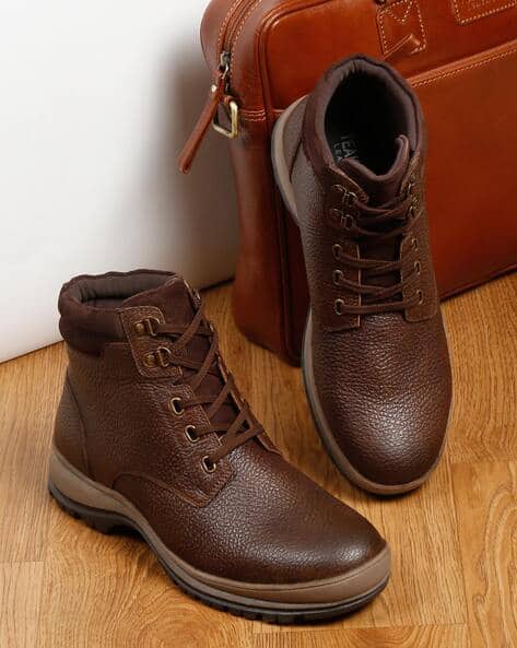 Men Ankle-Length Lace-up Boots