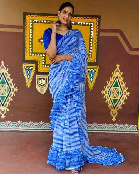 Sequence Party Wear Sibori Print Georgette Saree, 6.3 m (With Blouse Piece)  at Rs 899/piece in Surat