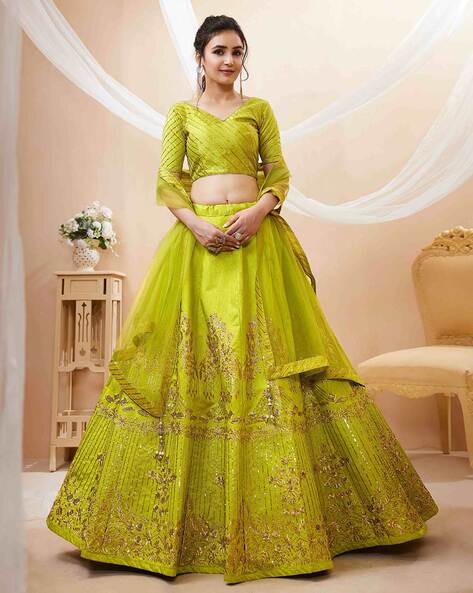 Green-Rani Color Wedding Wear Designer Semi-Stitched Lehenga Choli :: MY  SHOPPY LADIES WEAR