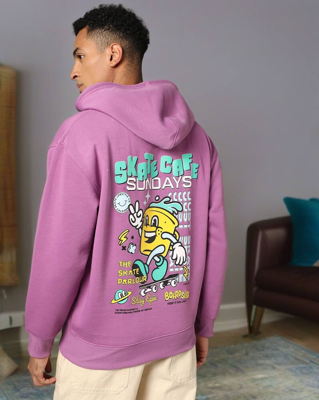 Buy The Indian Garage Co Men Back Printed Oversized Hoodie Online