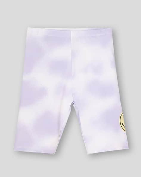 Wotnot by AZORTE Girls Smiley Glitter All-Over Print Regular Fit Cycling Shorts
