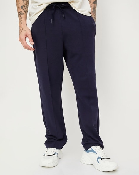 Buy Navy Blue Track Pants for Men by MAX Online | Ajio.com