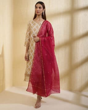 fabindia Women Dupatta with Woven Motifs-picture-24