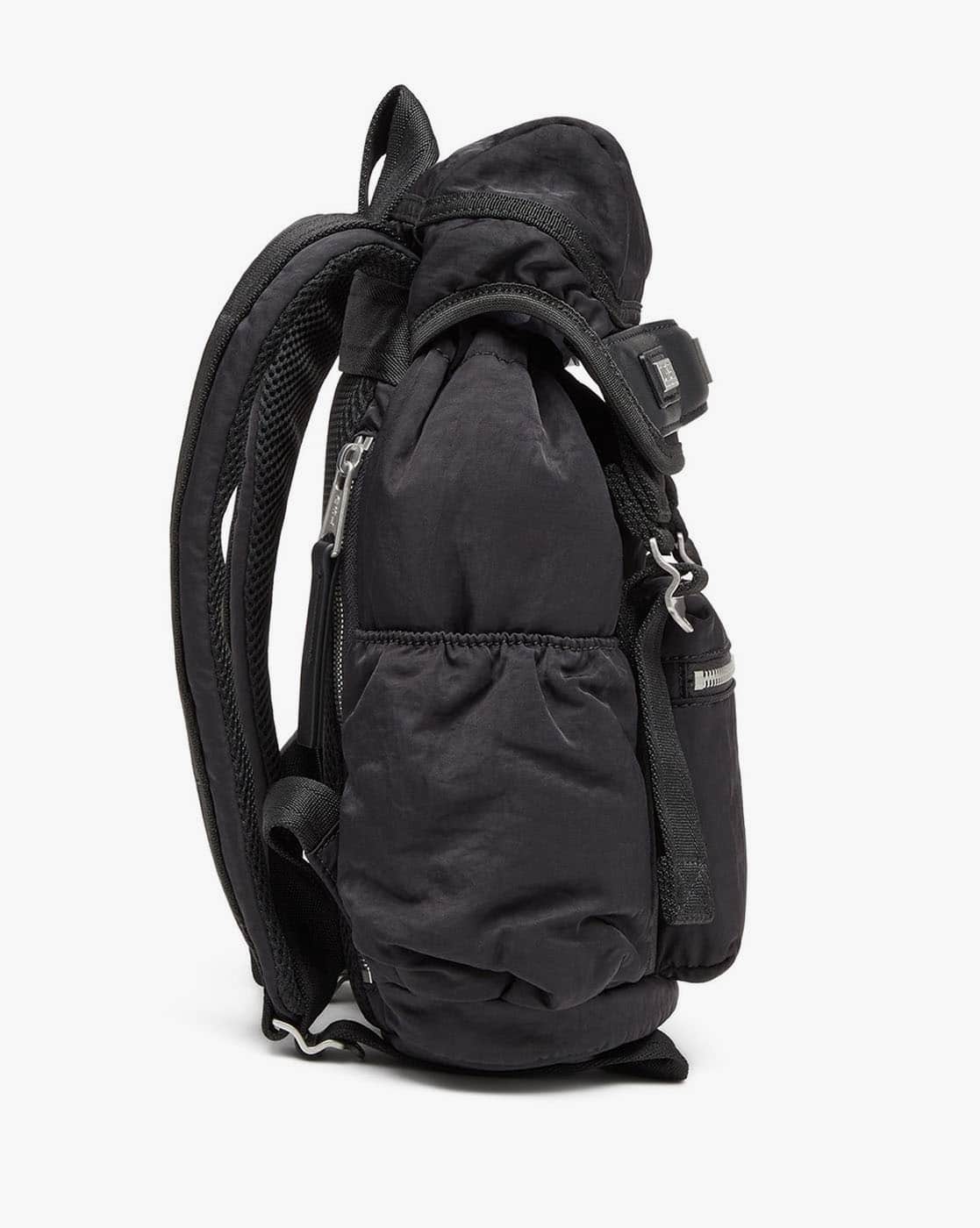 Buy DIESEL Logo Small Backpack In Recycled Nylon | Black Color Men