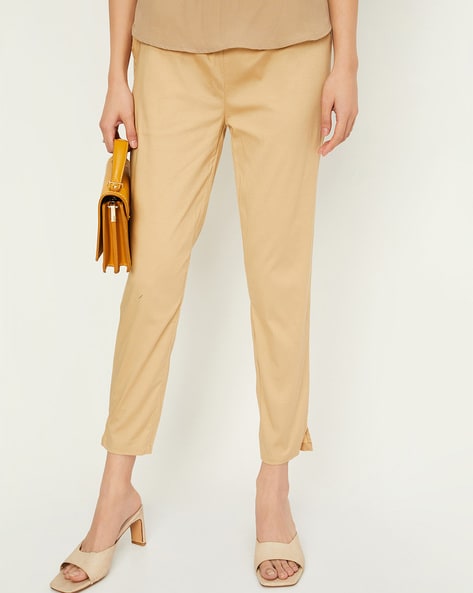 Buy Golden Trousers & Pants for Women by W Online | Ajio.com