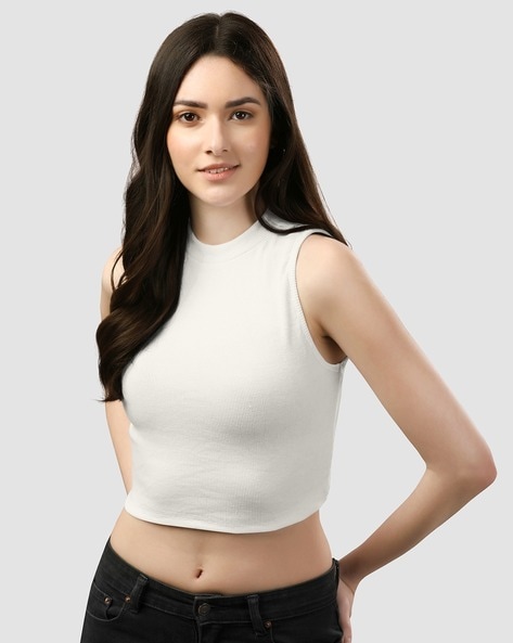 Breathe High-Neck Bra Top in White – Fly Activewear