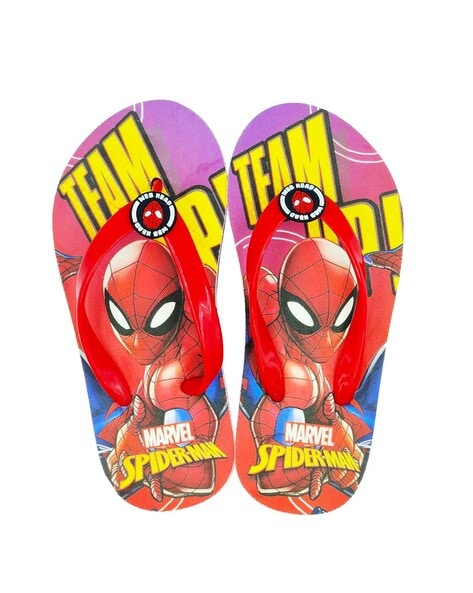 Boys Spider Man Print Slip On Slides