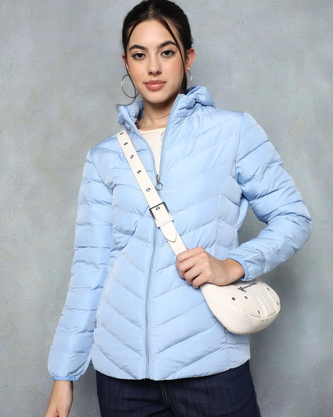 Mercier Academy Crop Varsity Jacket Blue | Womens Jackets & Coats |  Leighdwright