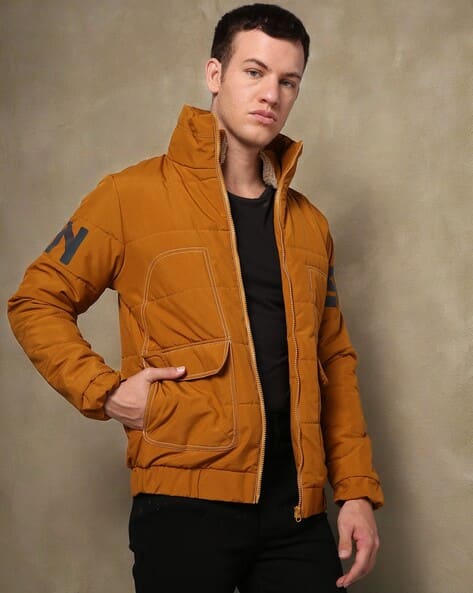 THE INDIAN GARAGE CO Men Typographic Print Zip-Front Regular Fit Jacket