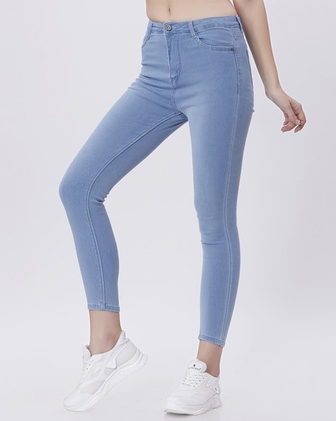 Buy MOREFEEL Jeggings for Women with Pockets Stretchy Jeans High Waisted  Slim Ripped Distress Soft Denim Leggings, Blue, Small-Medium at Amazon.in