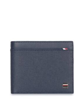 Leather Bi-Fold Wallet with Logo Applique-image-39