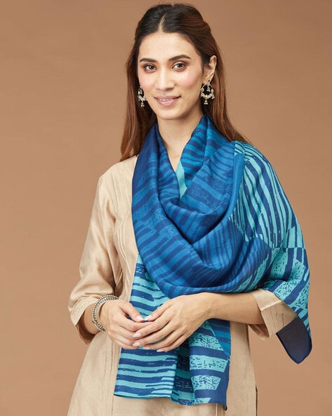 Women Striped Silk Stole Price in India