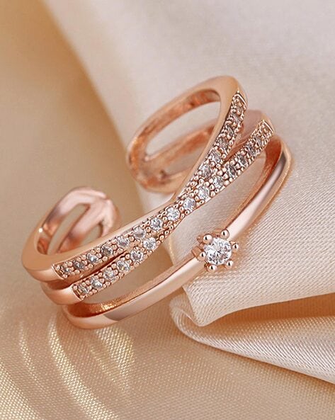 Rose gold plated engagement ring hotsell