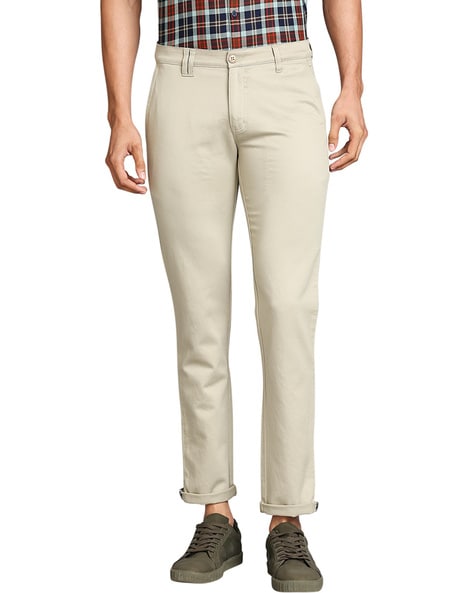 Parx Casual Trousers : Buy Parx Super Slim Fit Printed Light Fawn Trouser  Online | Nykaa Fashion