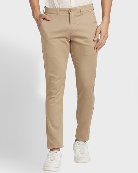 Buy COLOR PLUS Natural Printed Cotton Tailored Fit Mens Trousers | Shoppers  Stop