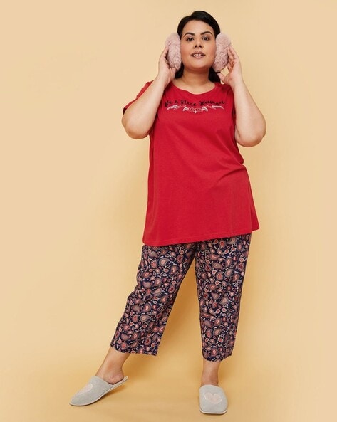 Red pj set discount womens