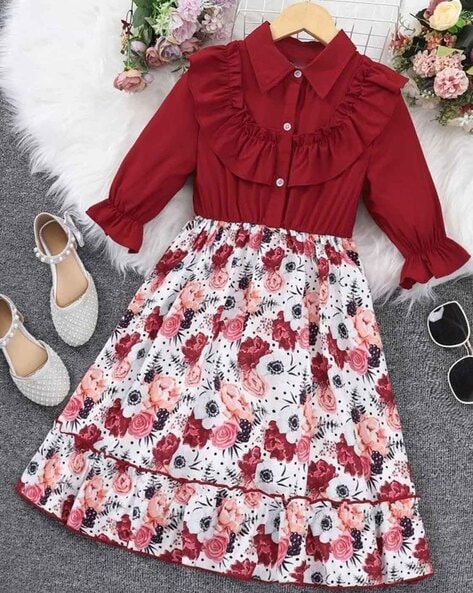 Winter Formal Dresses | Red Off Shoulder Floral Applique Holiday Dress –  Mia Belle Girls
