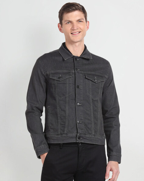 Buy U.S. Polo Assn. Men Blue Spread Collar Washed Denim Jacket - NNNOW.com