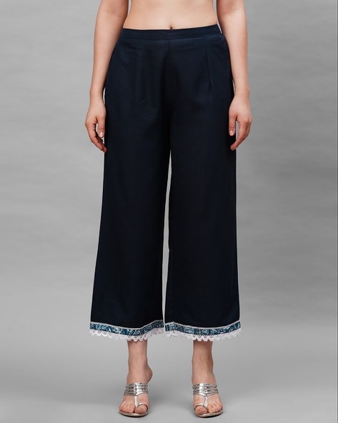 Women Palazzos with Elasticated Waistband Price in India
