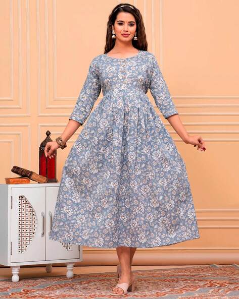 Women Anarkali Kurta Kurti Designer Dupatta Beautiful Long Kurti Flared  Gown New | eBay