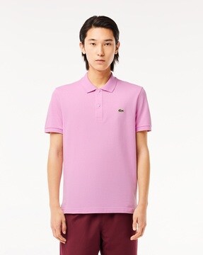 Lacoste pink polo t shirt best sale