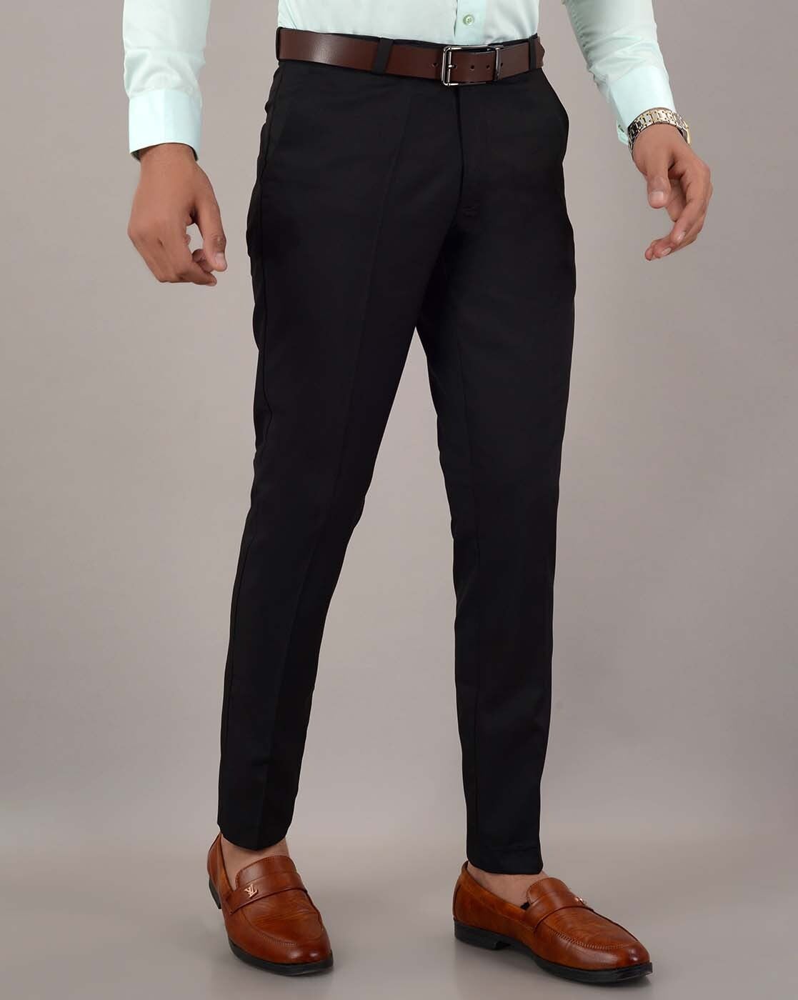 Buy Black Trousers & Pants for Men by CANOE Online | Ajio.com
