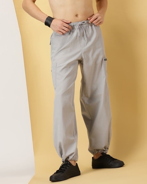 Buy Steel grey Trousers & Pants for Men by THOMAS SCOTT Online