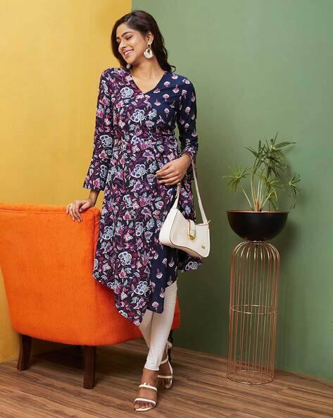 GLOBUS Women Floral Print A-Line Kurta